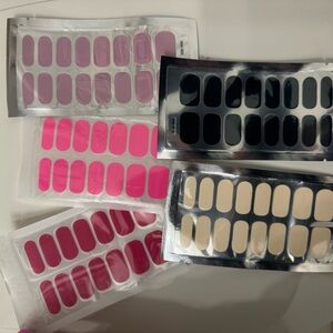 Nail Wraps Set - Pink, Black, Cream